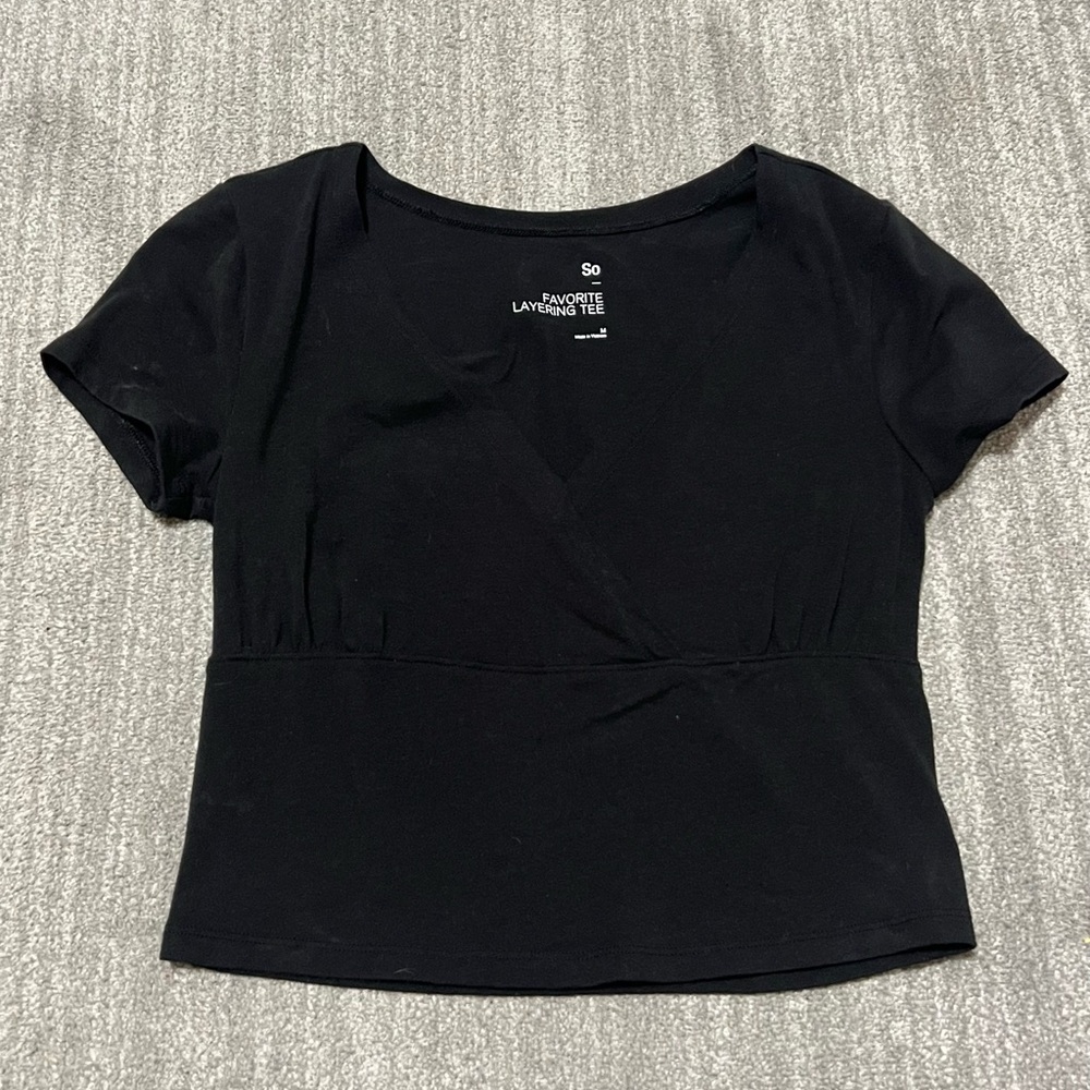 SO Women's Black Short Sleeve Tee